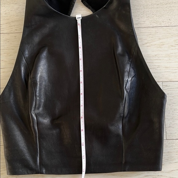 Alice + Olivia leather crop top. - Picture 3 of 4